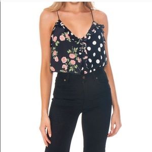 For Love and Lemons Noir Roses Mochi Bodysuit XS